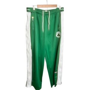 Boston Celtics ZipWay Warmup Pants Green NBA Athletic XL Drawstring Stretch